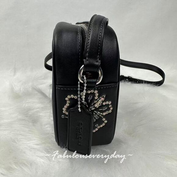 COACH Jamie Camera Bag Crossbody with Butterfly Print in Leather/Black CCK90 NWT - Picture 2 of 8